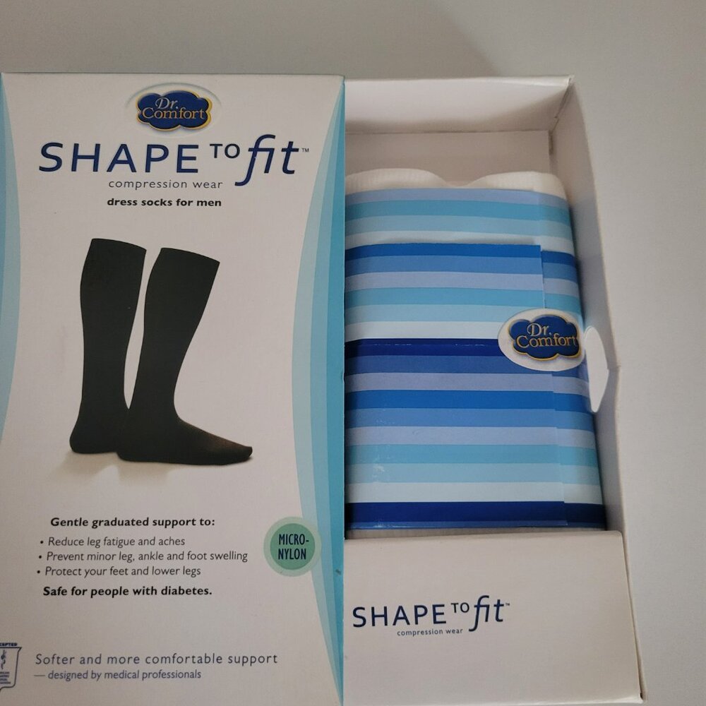 Dr Comfort Shape to Fit Compression Dress Socks Men's SMALL 10-15 mmHg WHITE - Picture 6 of 10